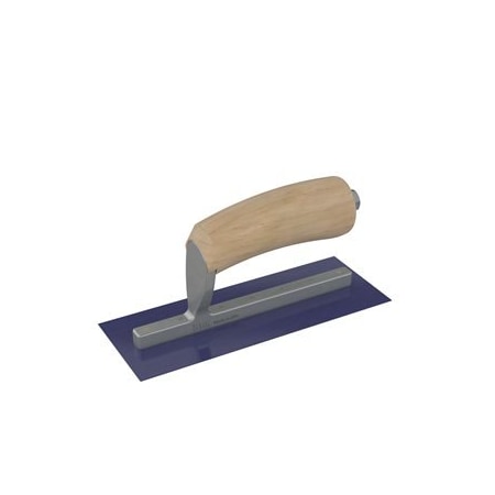 Blue Steel Midget Trowel - Square End - 8 X 3 With Camel Back Wood Handle